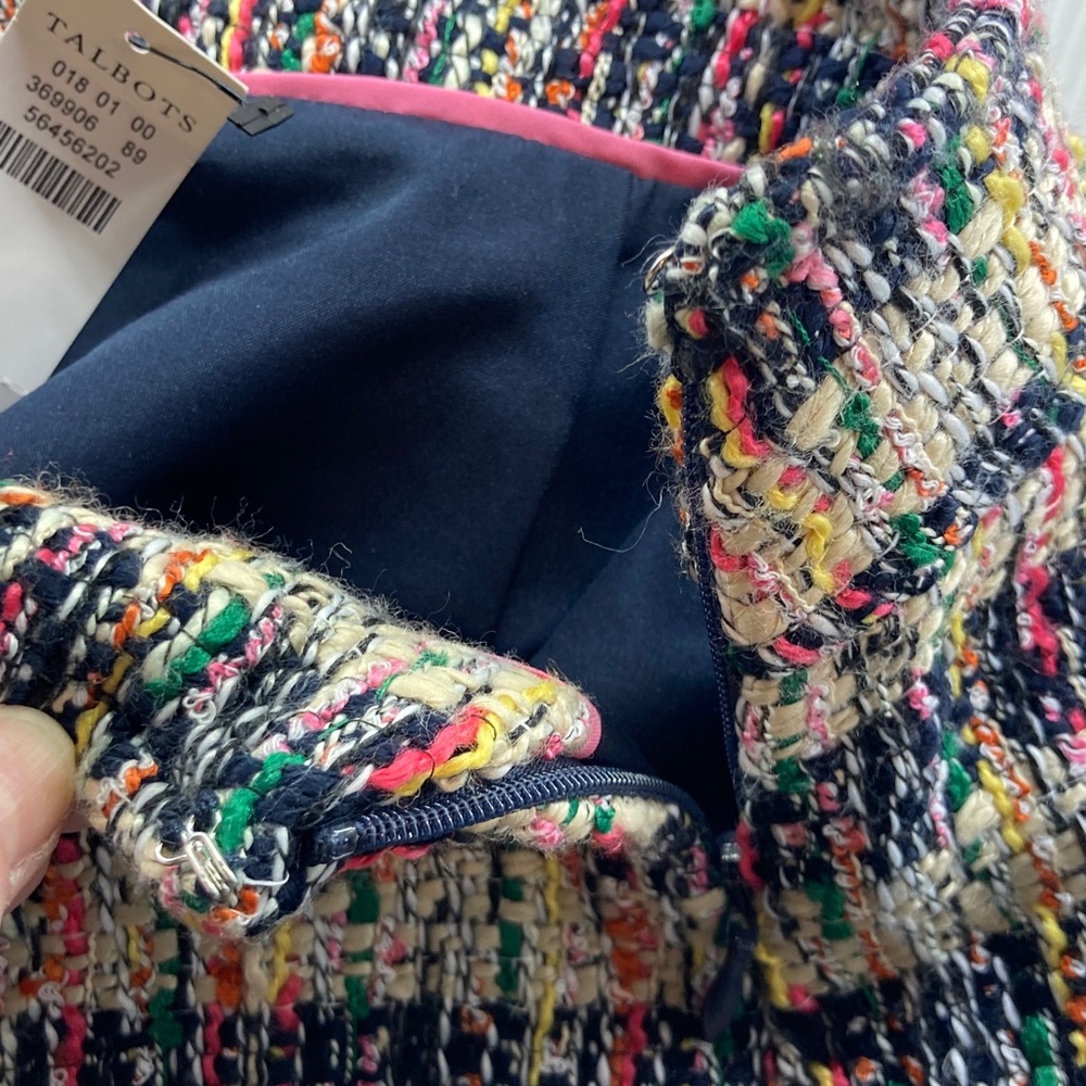 Talbots Multicolored Bouclé Tweed Pencil Skirt - Career/Classic Chic NWT S258 - Picture 8 of 8